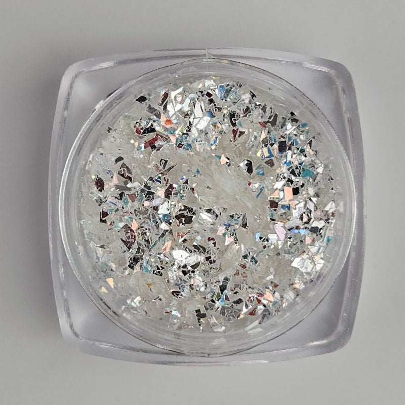 Nail Art Flakes mit Farbwechsel 01) Silver