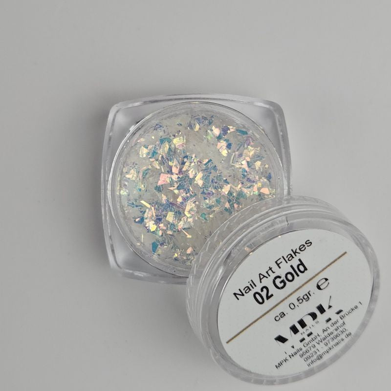 Nail Art Flakes mit Farbwechsel 02) Gold