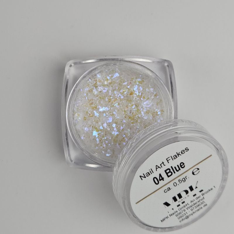 Nail Art Flakes mit Farbwechsel 04) Blue