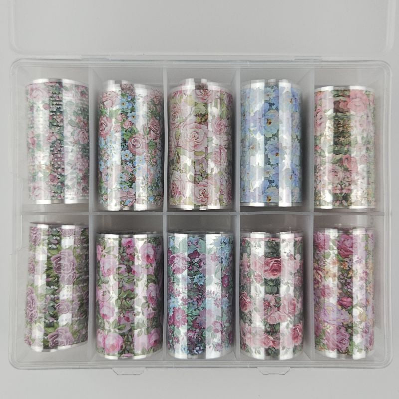 10x Nailart Transfer Folie in Box #29
