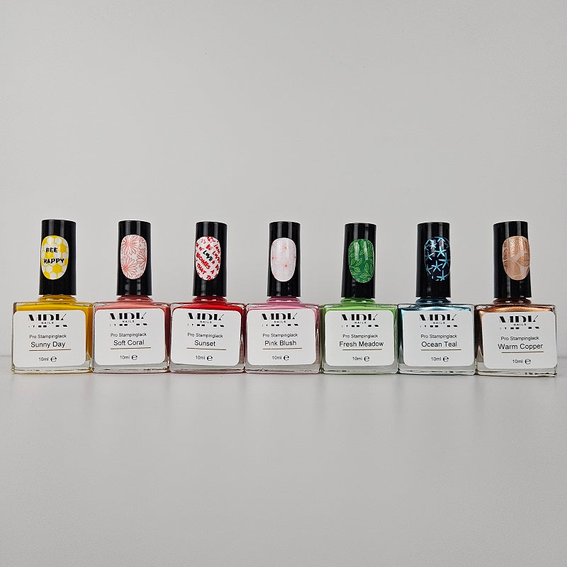 7x PRO Stamping Lack 10ml im Set - Neue Farben