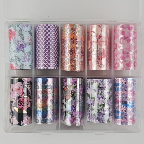 Bild 1 in Galerieansicht laden. 10x Nailart Transfer Folie in Box #26-07