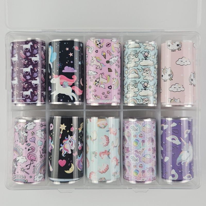 10x Nailart Transfer Folie in Box #28-06