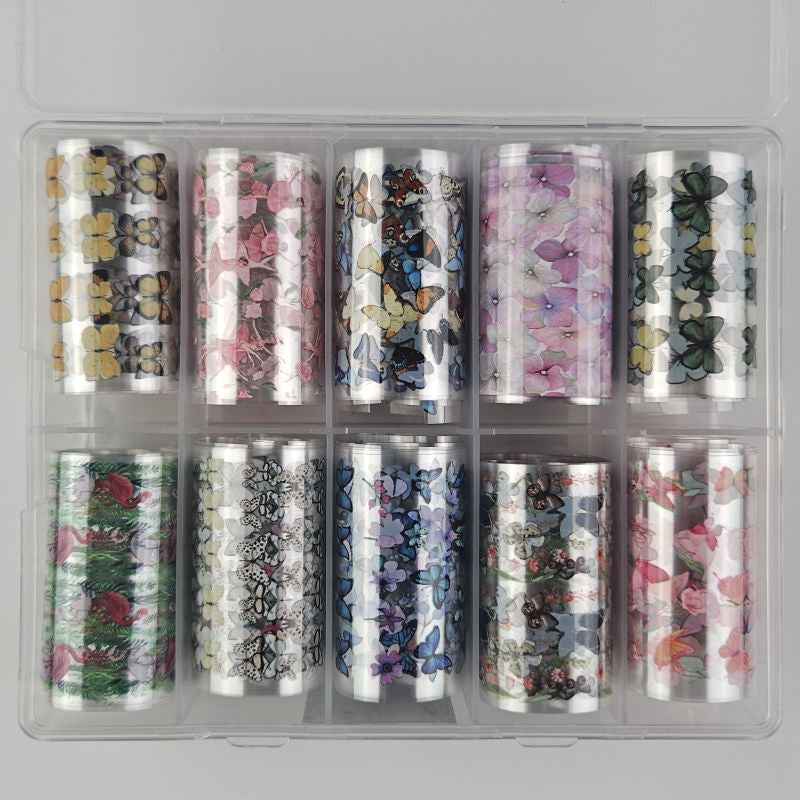 10x Nailart Transfer Folie in Box #29-06
