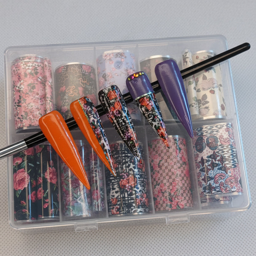 10x Nailart Transfer Folie in Box #32