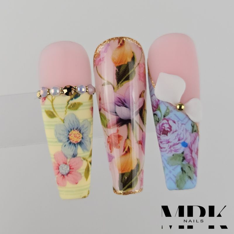 10x Nailart Transfer Folie in Box #Flowers