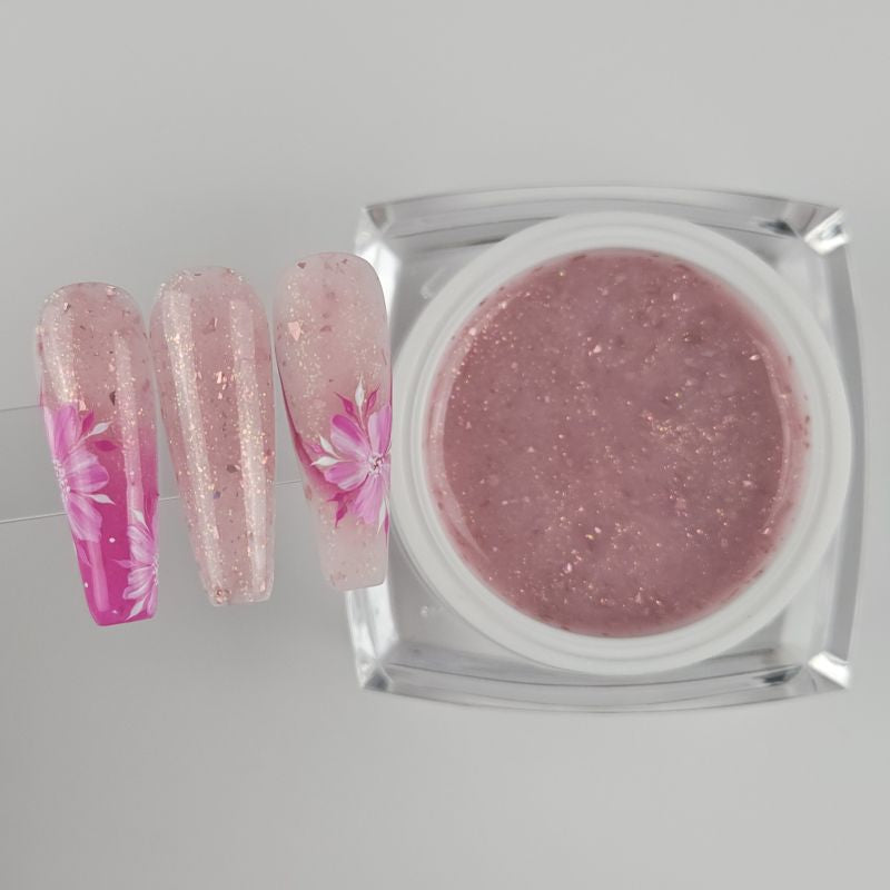 Glitter Builder Gel Rosé Confetti