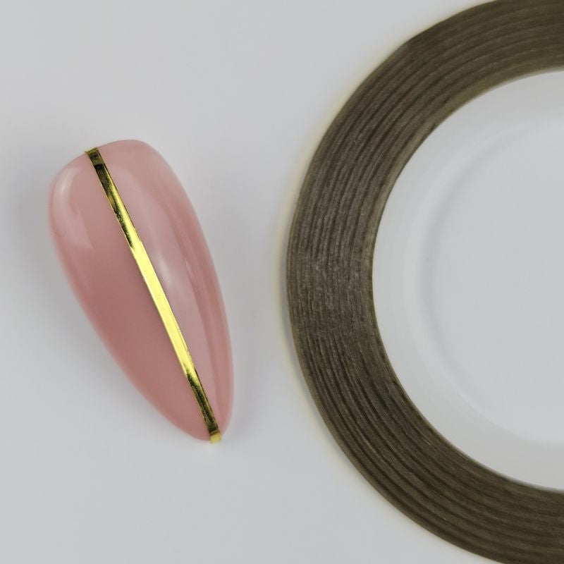 Nailart Zierstreifen Gelbgold