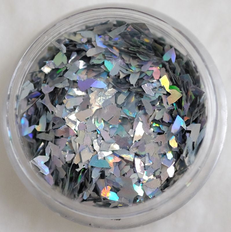 Nail Art Glitter Flakes 10 - Holo Silber