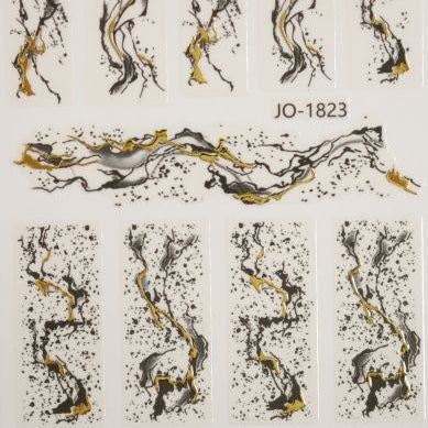 Nail Sticker Wellen gold/schwarz ST1823